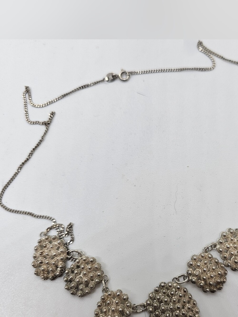 800 Silver Floral Disc Statement Necklace - Women's Jewelry